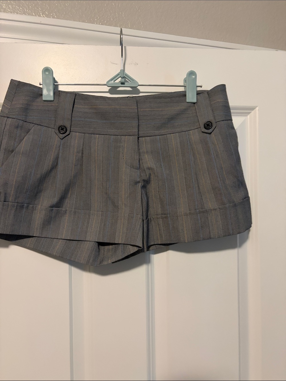 Gray Pinstripe Tailored Women's Shorts
